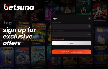 Betsauna Sign Up Screen
