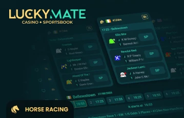 En selle pour les courses de chevaux à Luckymate